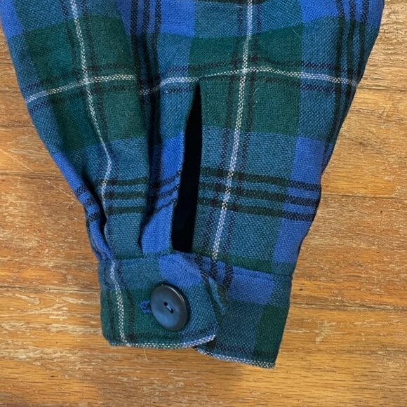 Vintage Wool Suit Set Size Medium 80s Blue Plaid Skirt & Cropped Jacket Plaid w - Picture 5 of 9